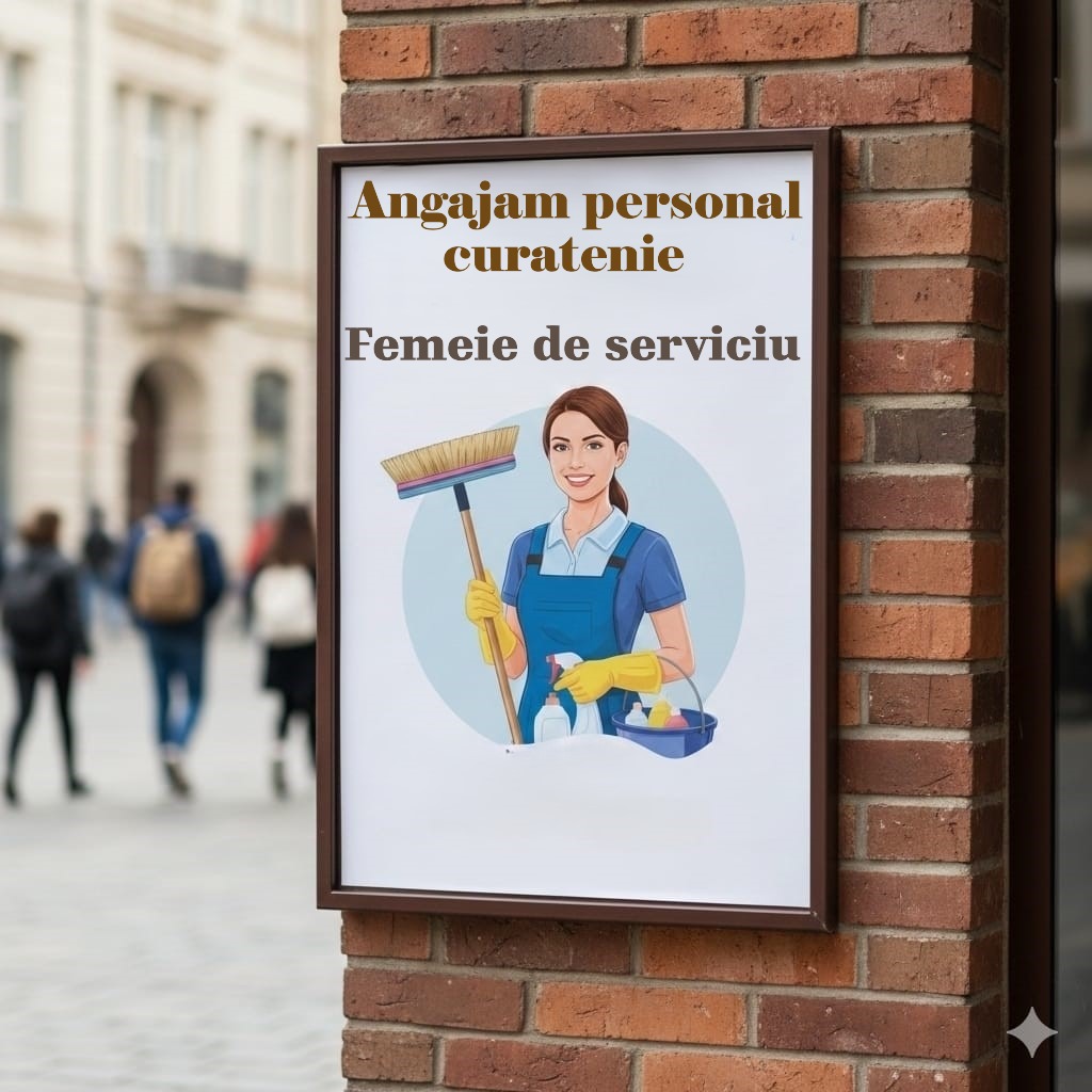 Companie, angajam personal curatenie(femeie de serviciu)